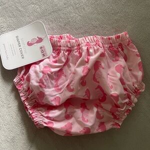 Pink Seahorse Diaper Cover